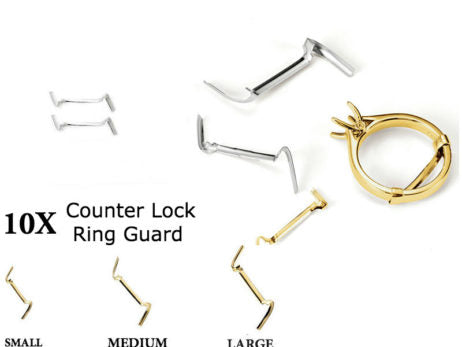 Classic 14k Gold Counterloc Metal Ring Guard Set of 10