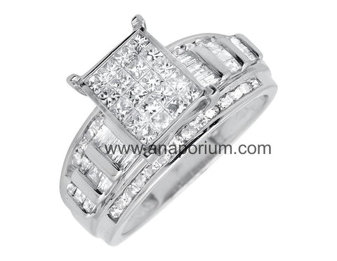 1CT Diamond Engagement Ring on 10k White Gold