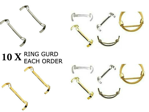 Classic 14k Gold Metal Ring Guard Set of 10