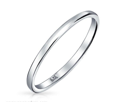 Sterling Silver 2mm Comfort Fit Wedding Band