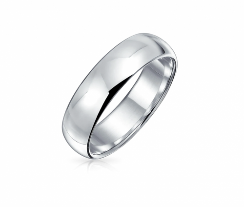 Sterling Silver 5mm Comfort Fit Wedding Band